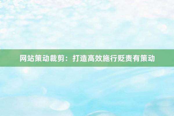 网站策动裁剪：打造高效施行贬责有策动